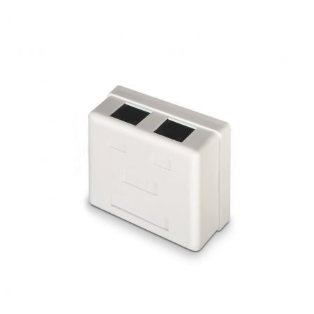 Aisens Roseta de Superficie RJ45 Cat.6 UTP 2 Tomas Blanco